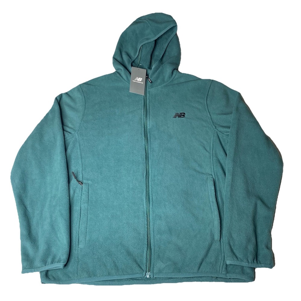 New Balance‎ Men's Sz Small Hoodie Full Zip Jacket Fleece Teal Green